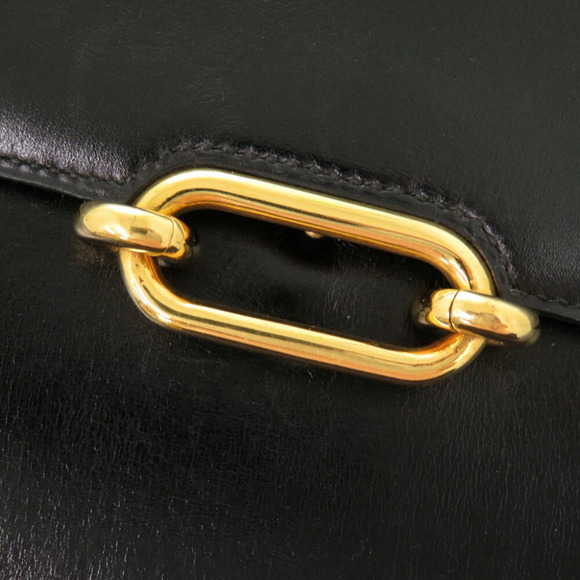 Hermes Fonsbell Box Calf Black Shoulder Bag 〇I (Made in 1979) 1290HERMES - Picture 5 of 9